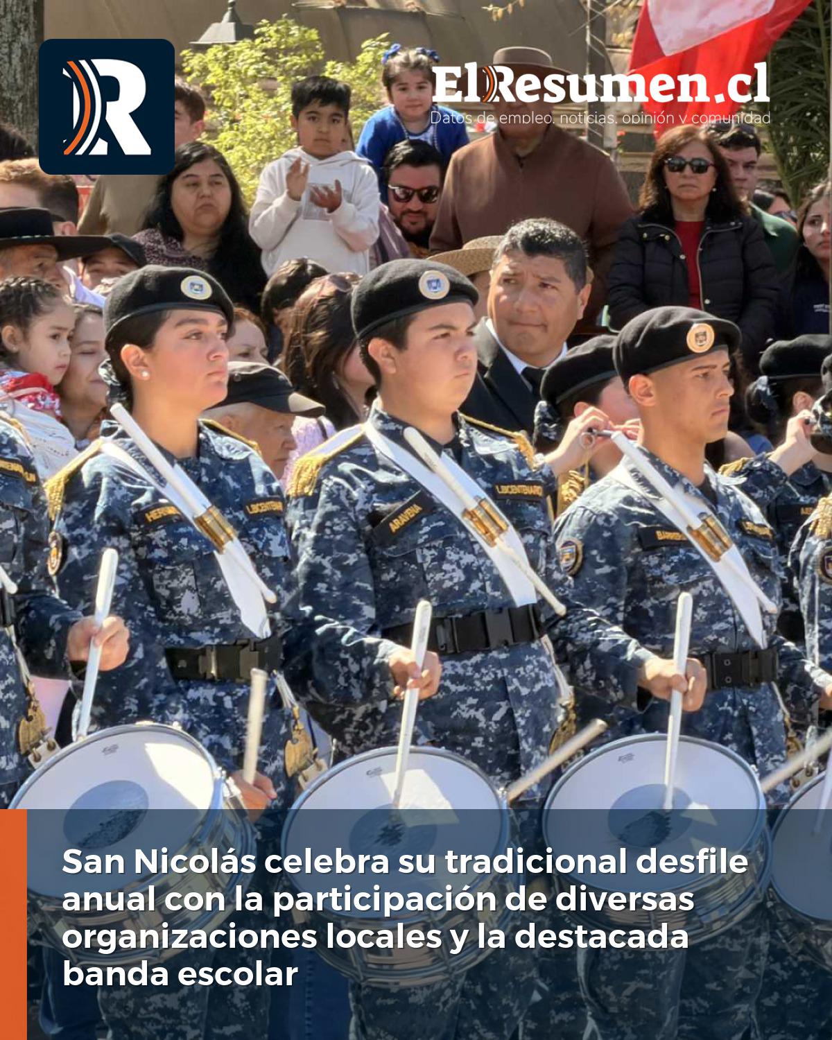 San Nicolás celebra su tradicional desfile anual con la participación de diversas organizaciones locales y la destacada banda escolar