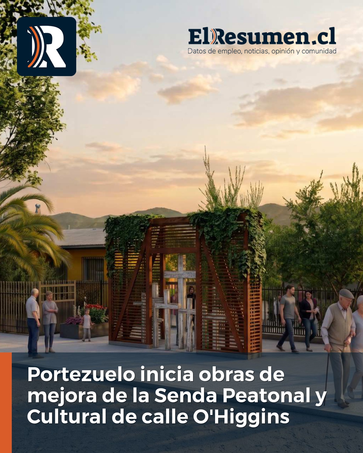 Portezuelo inicia la renovación de calle O’Higgins con foco en accesibilidad y patrimonio