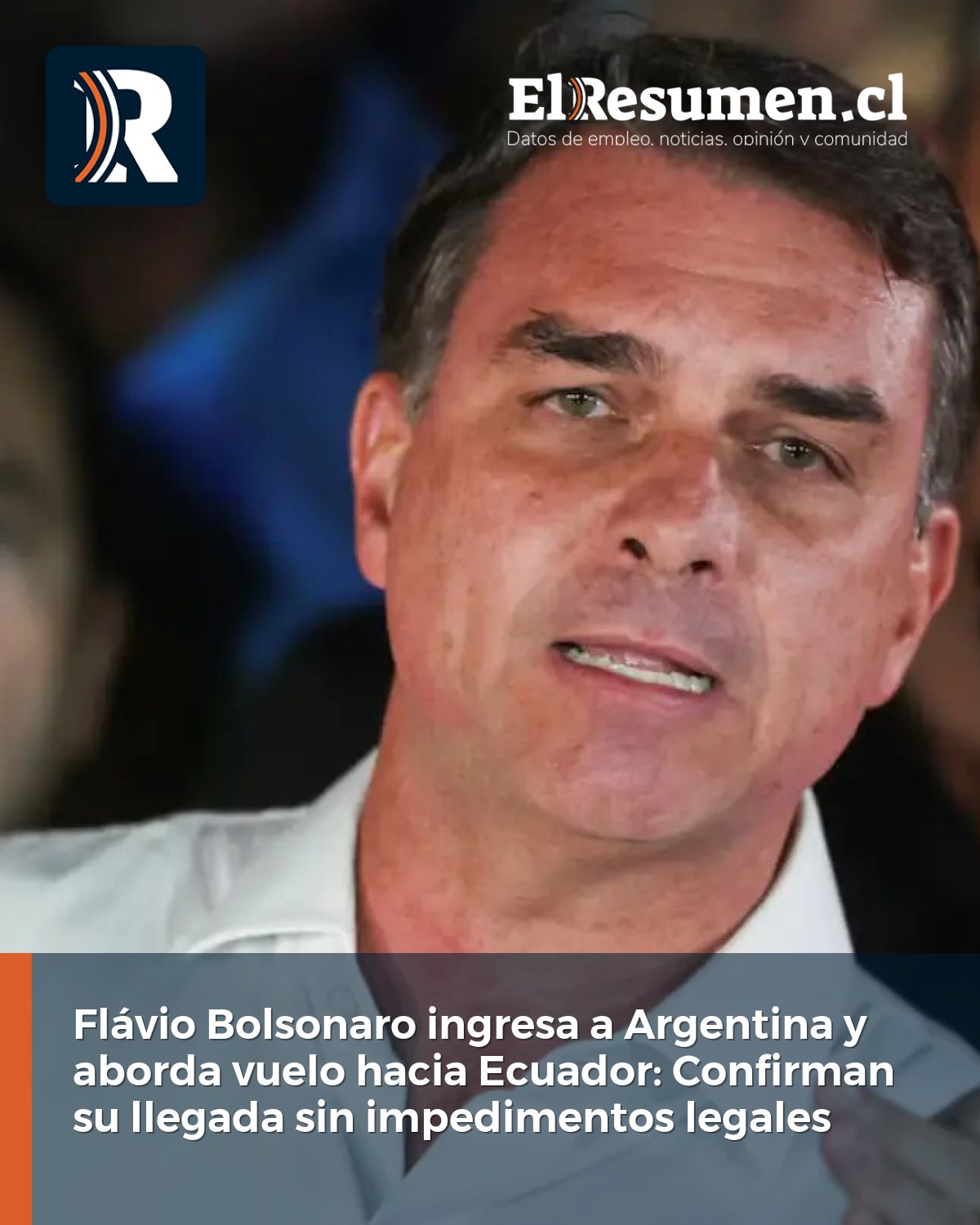 Flávio Bolsonaro ingresa a Argentina y aborda vuelo hacia Ecuador: Confirman su llegada sin impedimentos legales