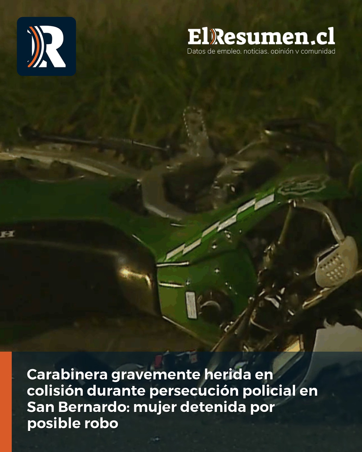 Carabinera gravemente herida en colisión durante persecución policial en San Bernardo: mujer detenida por posible robo