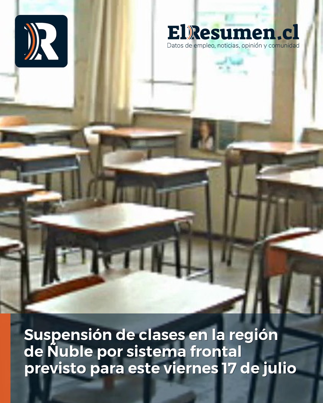 Suspensión de clases en la región de Ñuble por sistema frontal previsto para este viernes 17 de julio