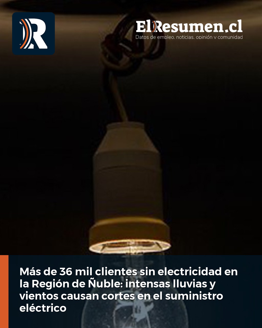 Más de 36 mil clientes sin electricidad en la Región de Ñuble: intensas lluvias y vientos causan cortes en el suministro eléctrico