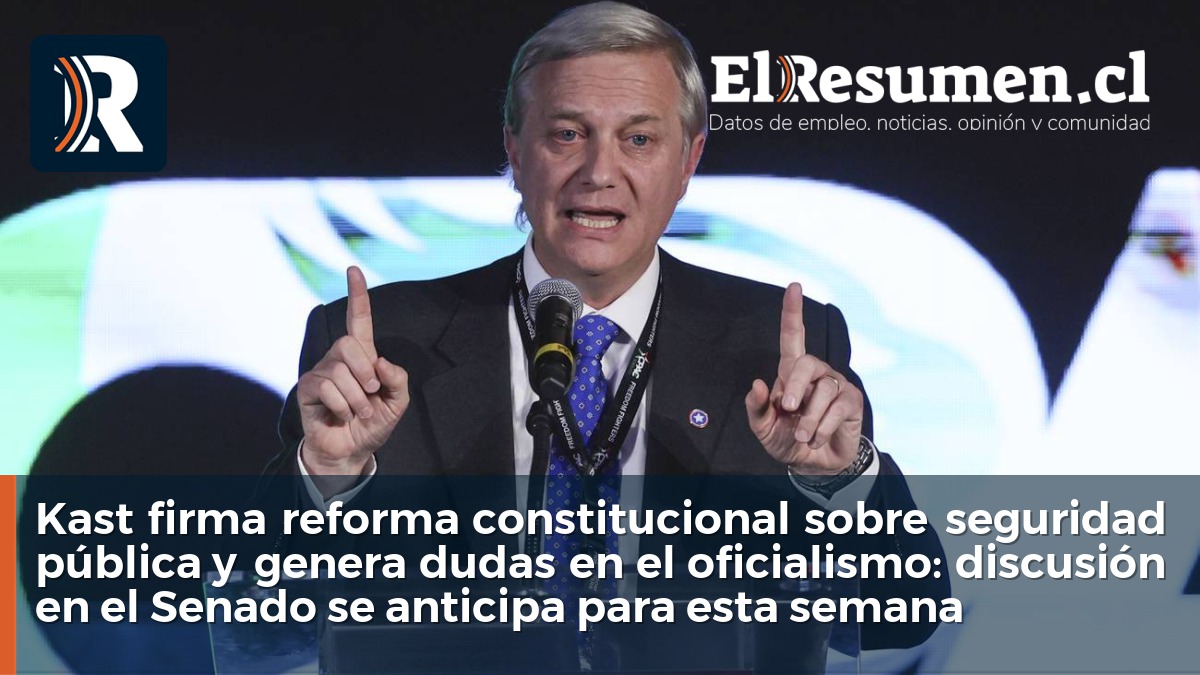 Kast firma reforma constitucional sobre seguridad pública y genera dudas en el oficialismo: discusión en el Senado se anticipa para esta semana