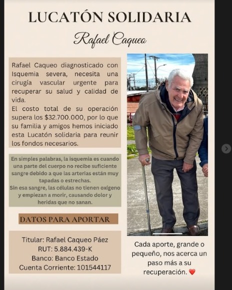 Realizan “lucatón” para costear operación de más de $32 millones para adulto mayor de Ñuble