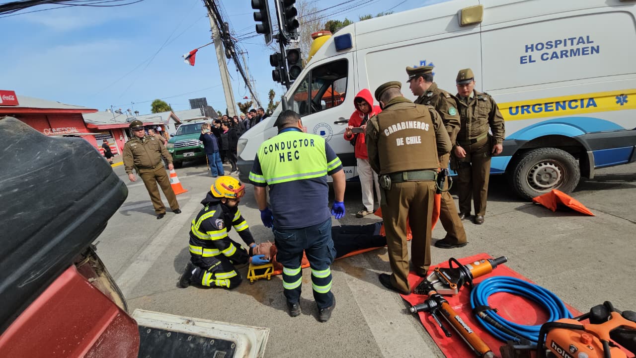 Simulacro recreó fatal accidente vehicular por consumo de alcohol en El Carmen