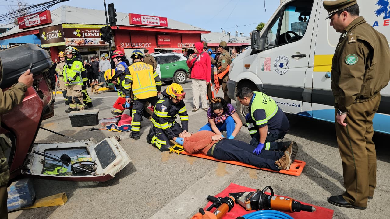 Simulacro recreó fatal accidente vehicular por consumo de alcohol en El Carmen