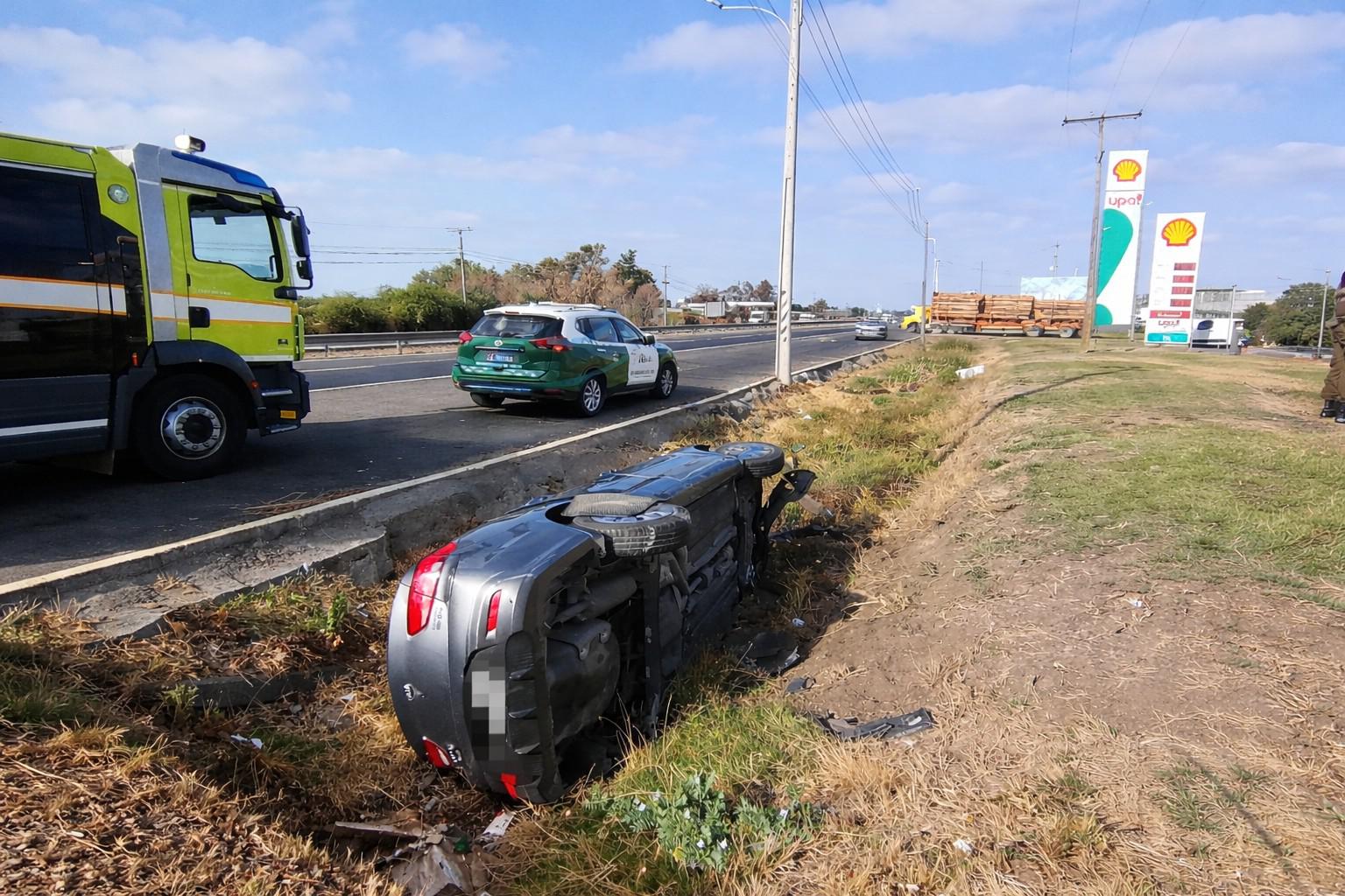 Accidente de tránsito en Ruta 5 Sur deja a una persona lesionada en acceso a servicentro Shell