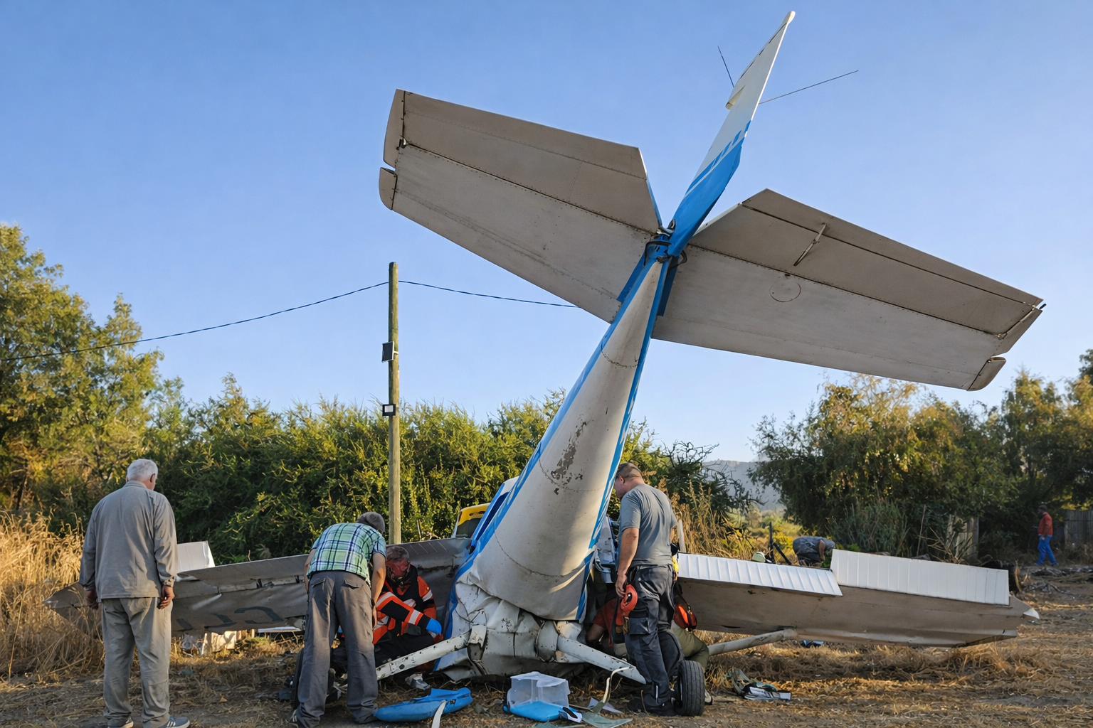 Accidente aéreo en Curacaví deja a una persona atrapada en la Ruta 68