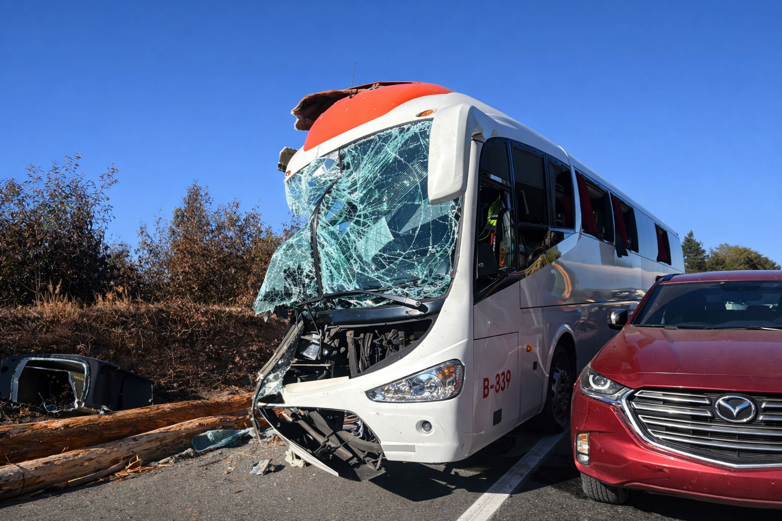 Accidente en la Ruta del Itata: colisión entre bus interprovincial y camión deja heridos en Penco