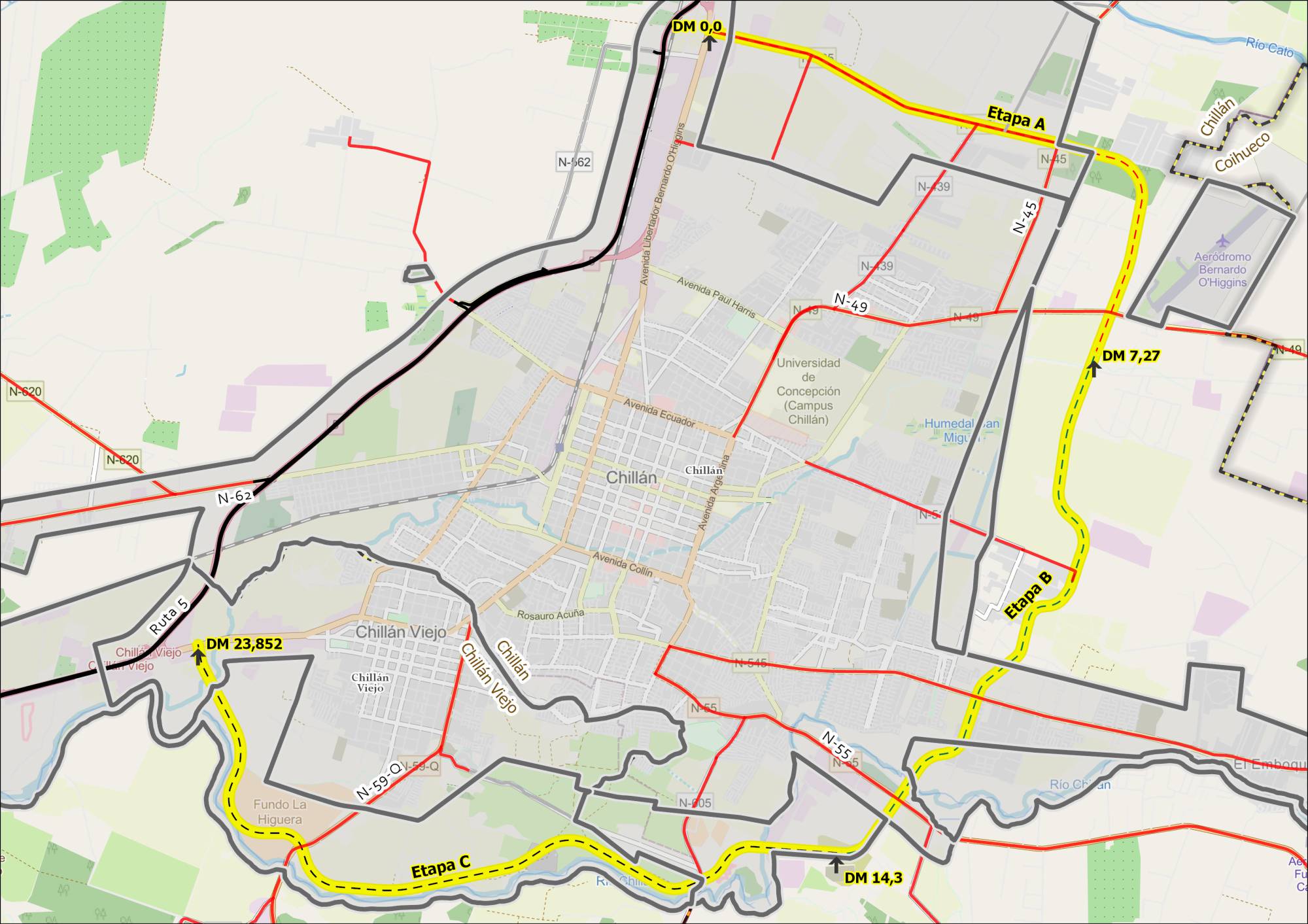 Finaliza etapa de diseño de ingeniería del proyecto de la Circunvalación Oriente en Chillán y Chillán Viejo