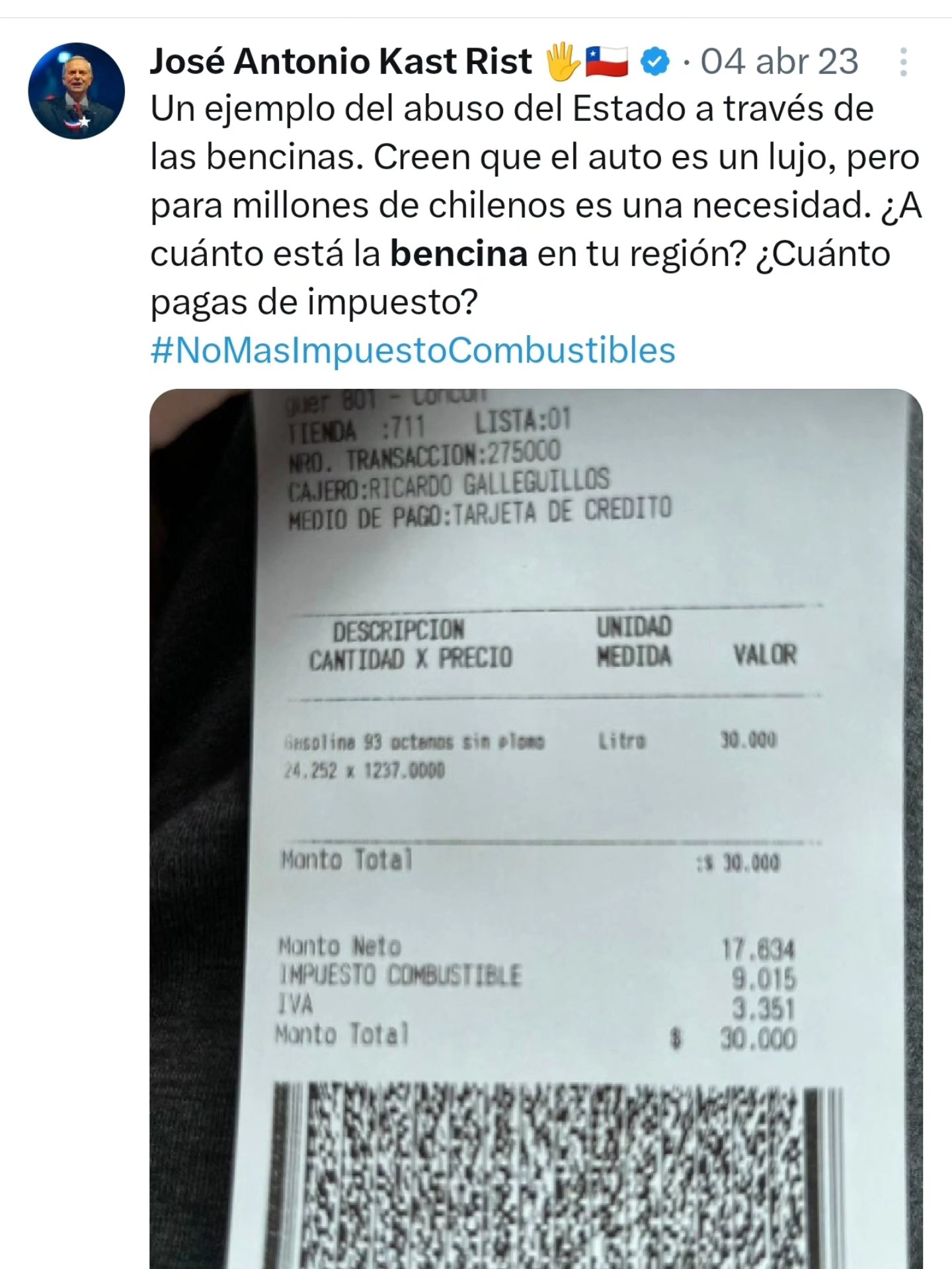 Aumentos en bencinas y diésel generan contraste con publicaciones pasadas del actual presidente en periodo electoral