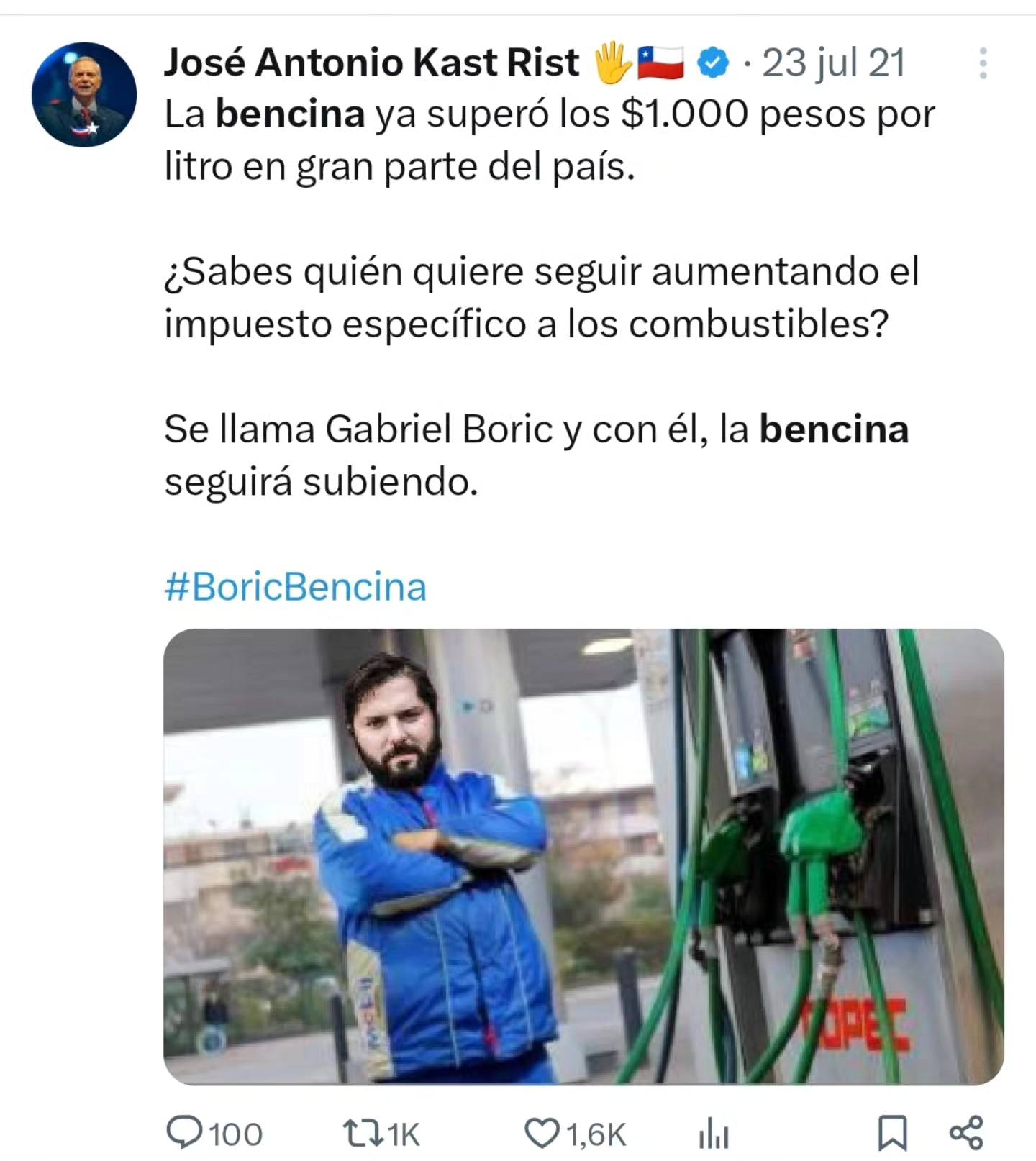 Aumentos en bencinas y diésel generan contraste con publicaciones pasadas del actual presidente en periodo electoral