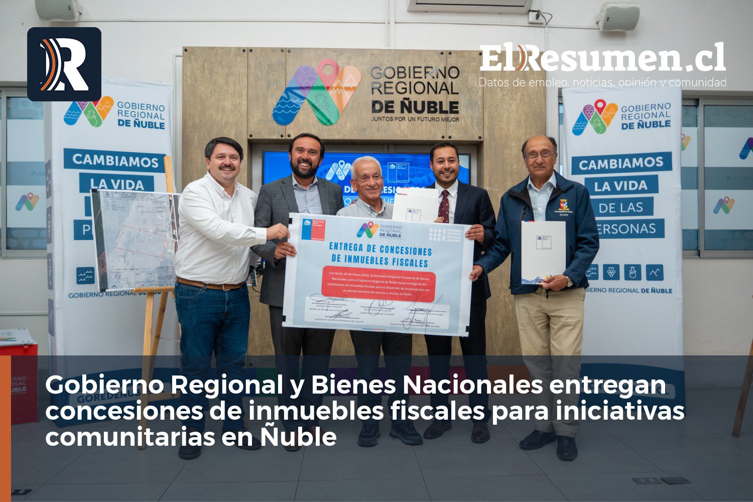 Gobierno Regional y Bienes Nacionales entregan concesiones de inmuebles fiscales para iniciativas comunitarias en Ñuble