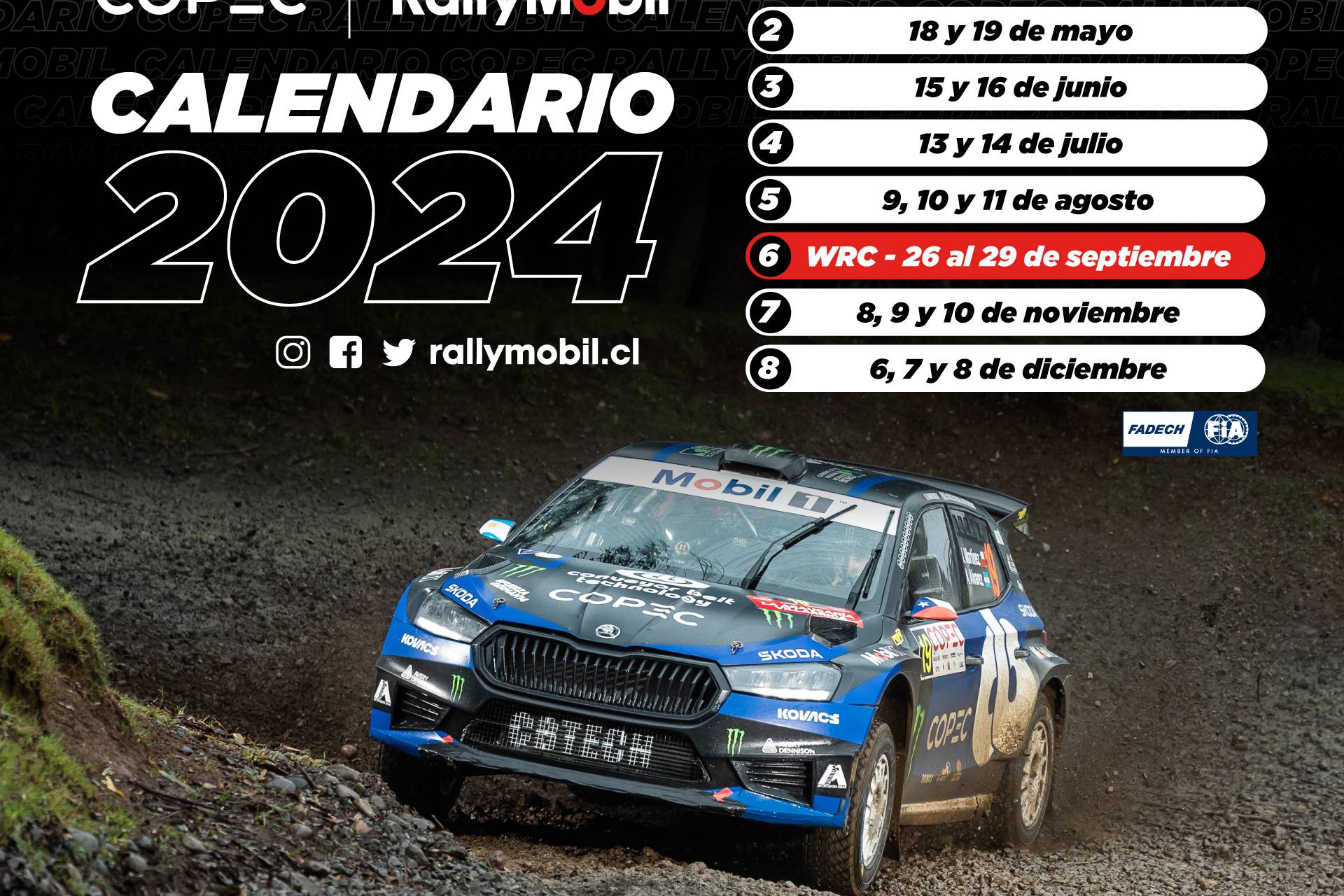 El Copec Rallymobil reveló su Calendario  para el Campeonato 2024