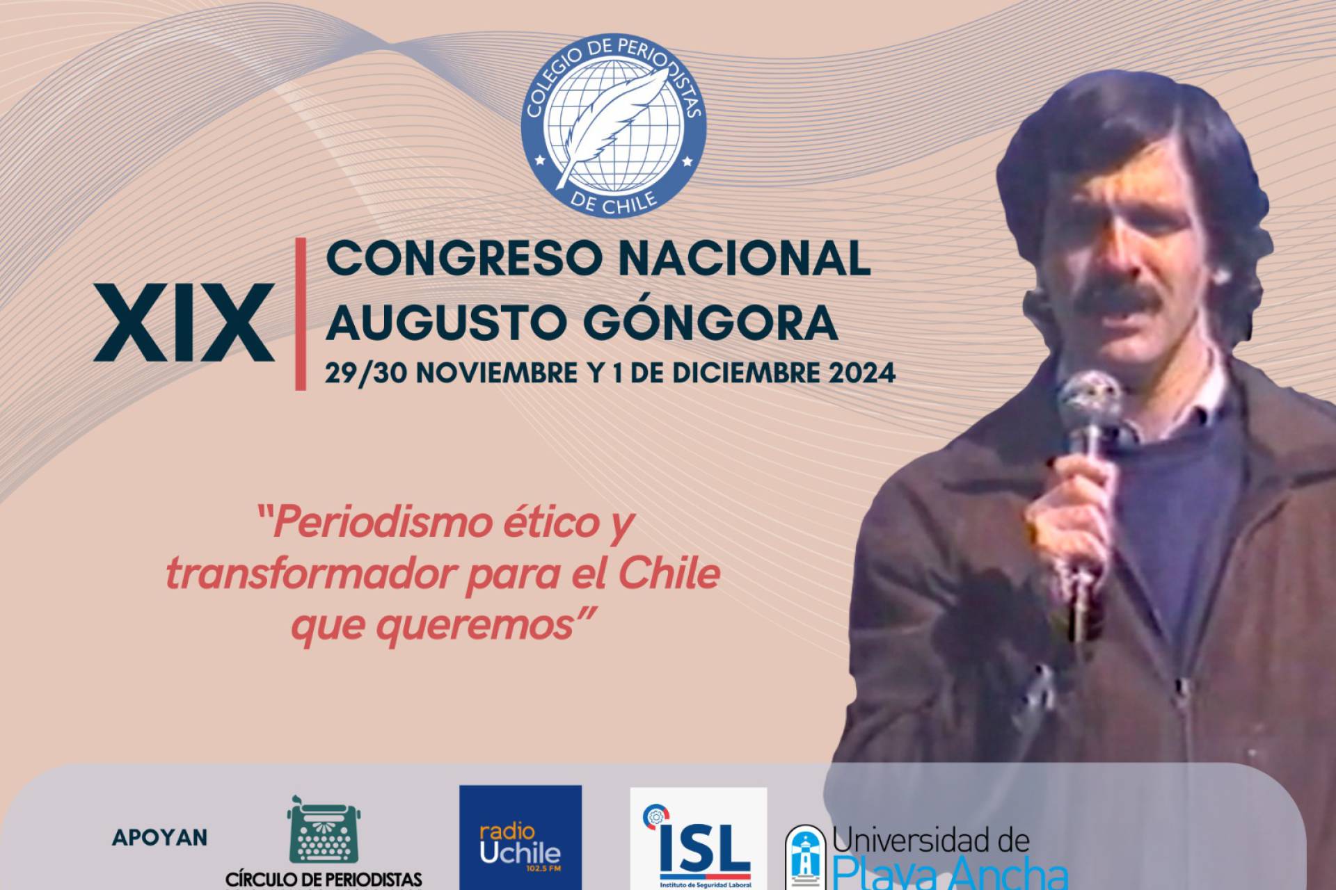 Santiago recibe el XIX Congreso Nacional del Colegio de Periodistas con homenaje a Augusto Góngora