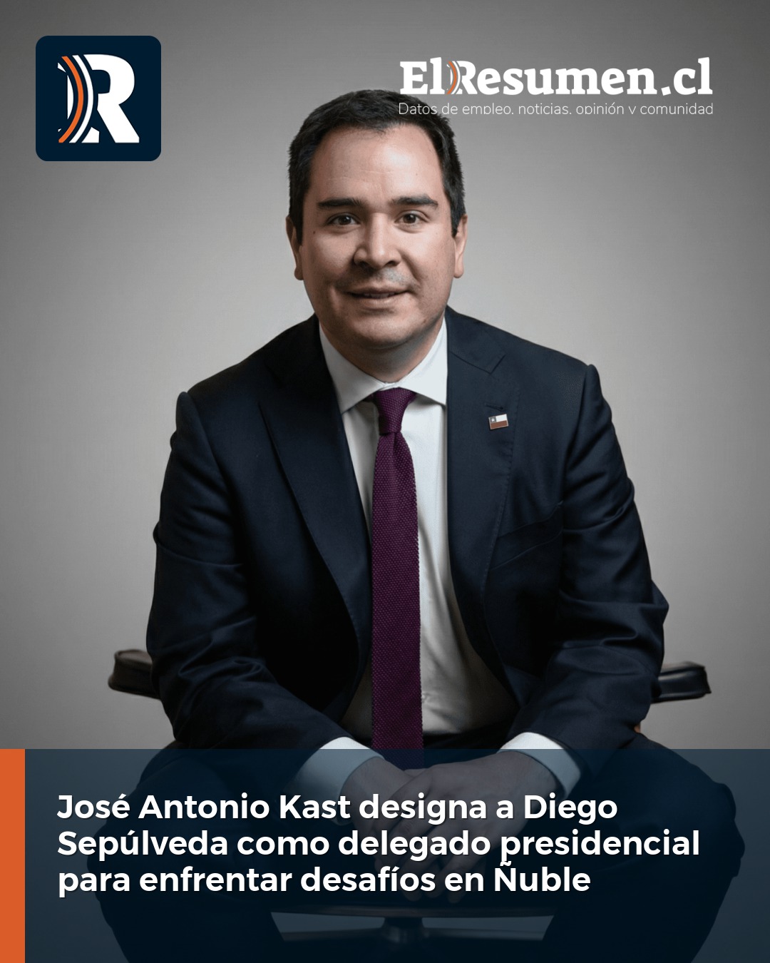 José Antonio Kast designa a Diego Sepúlveda como delegado presidencial para enfrentar desafíos en Ñuble