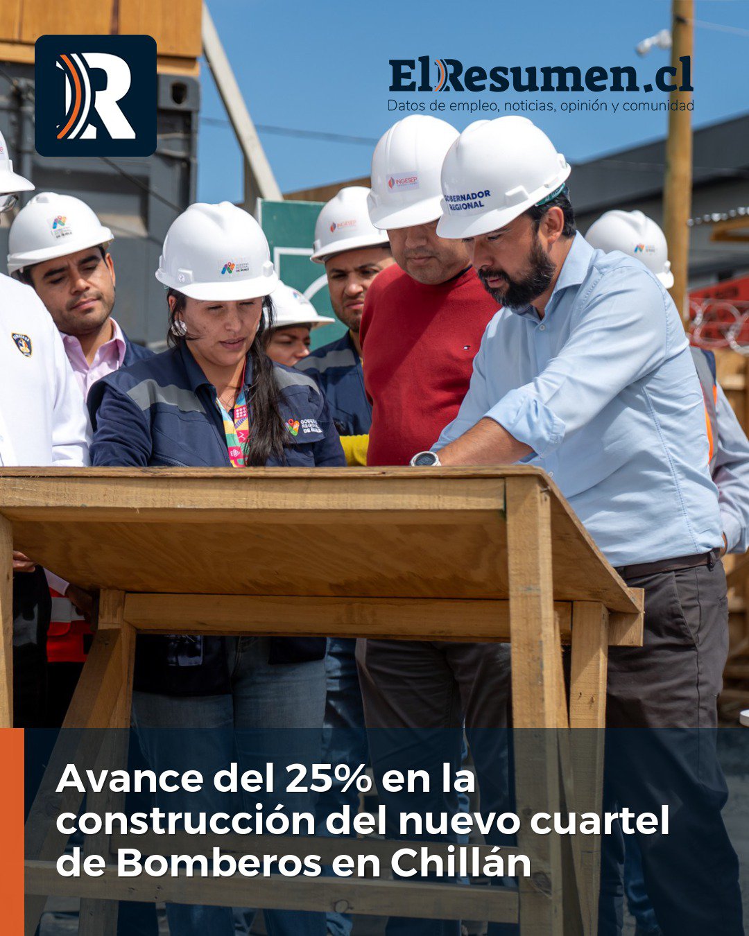 Avance del 25% en la construcción del nuevo cuartel de Bomberos en Chillán