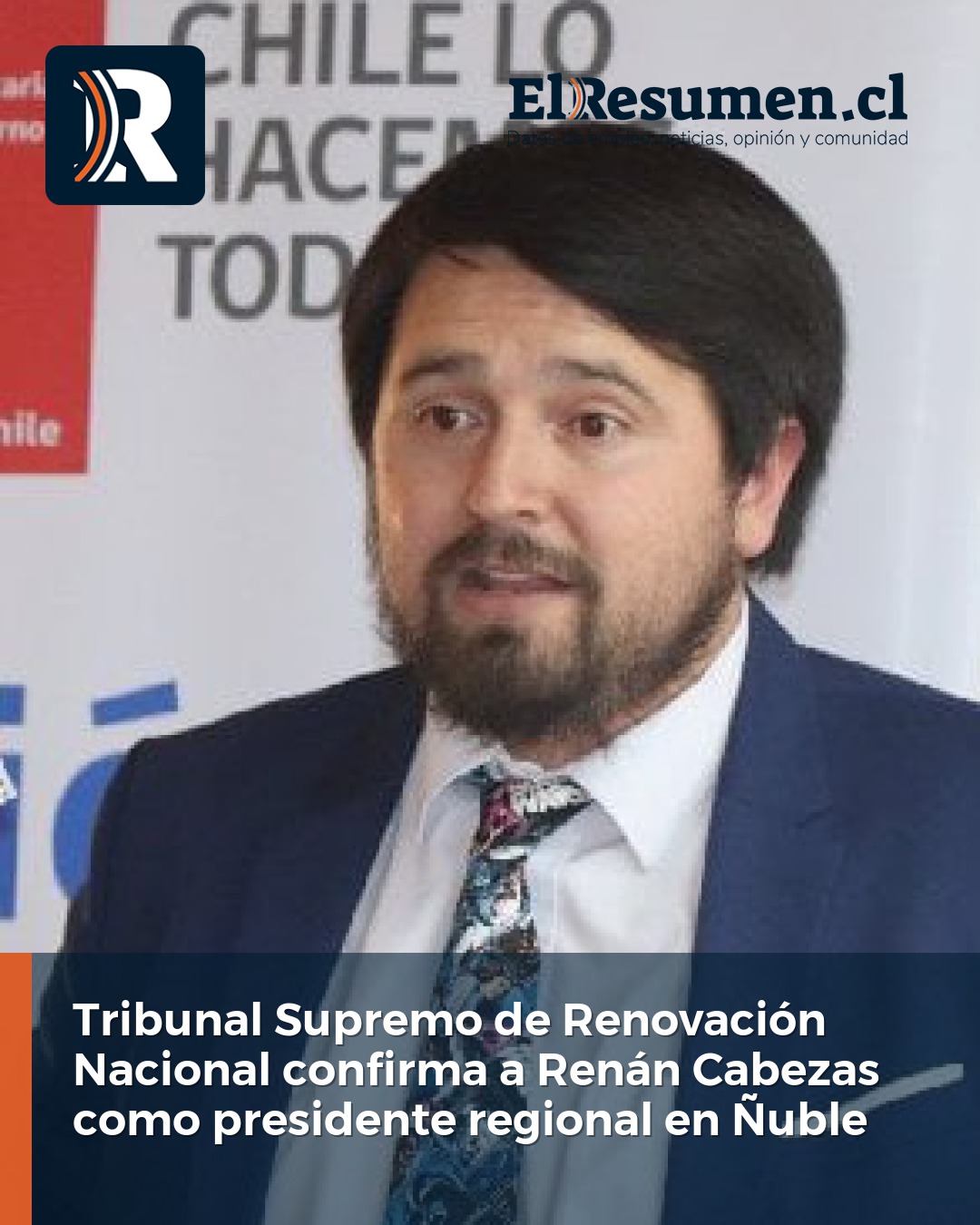 Tribunal Supremo de Renovación Nacional confirma a Renán Cabezas como presidente regional en Ñuble