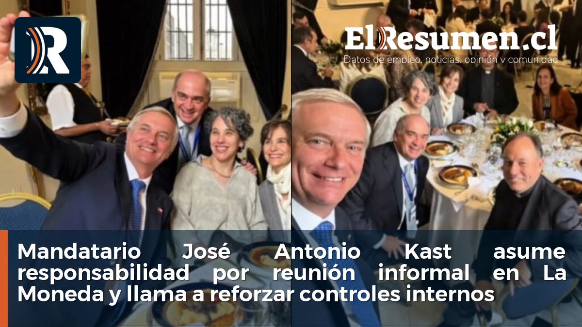 Mandatario José Antonio Kast asume responsabilidad por reunión informal en La Moneda y llama a reforzar controles internos