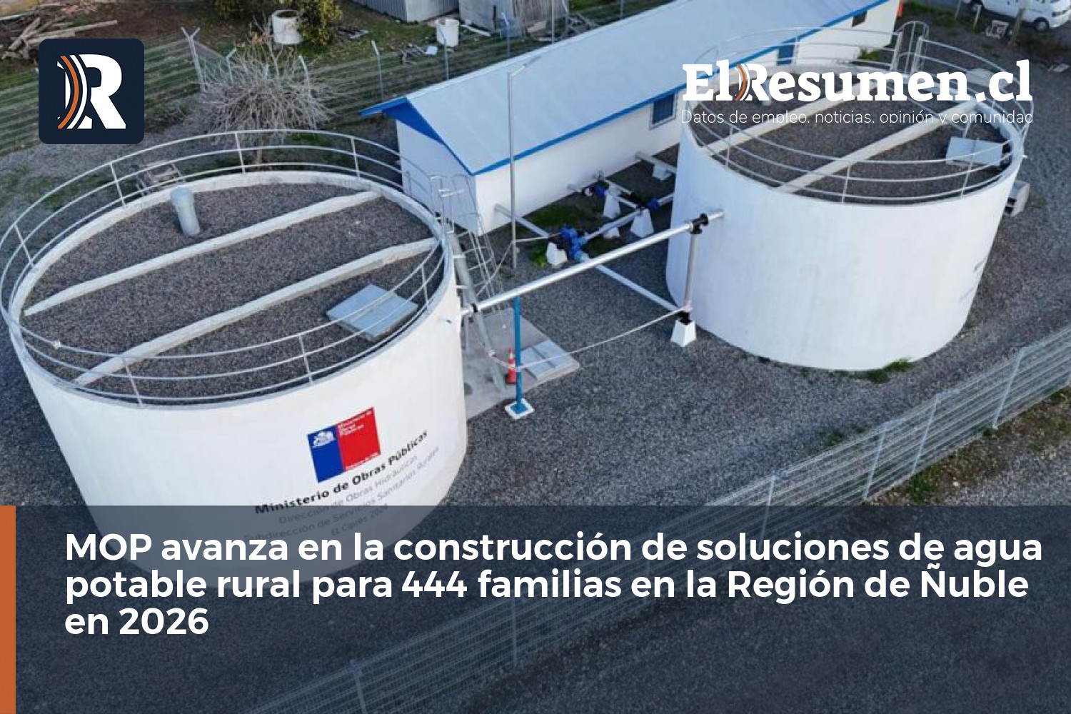 MOP avanza en la construcción de soluciones de agua potable rural para 444 familias en la Región de Ñuble en 2026